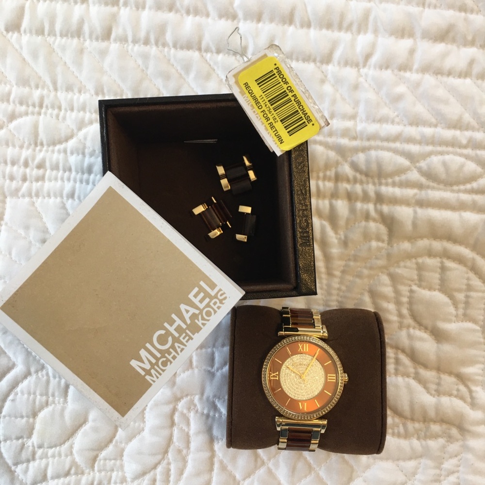 Michael Kors Glitz Tortoise Watch